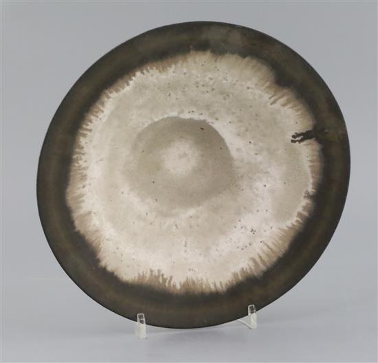 Dame Lucie Rie (1902-1995). A fine stoneware conical bowl, 25.5cm diameter, H. 9cm